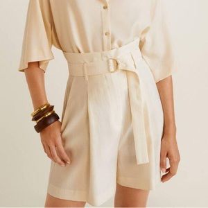 Mango high waist shorts with belt